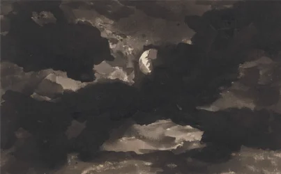 Estudo de um céu enluarado nublado